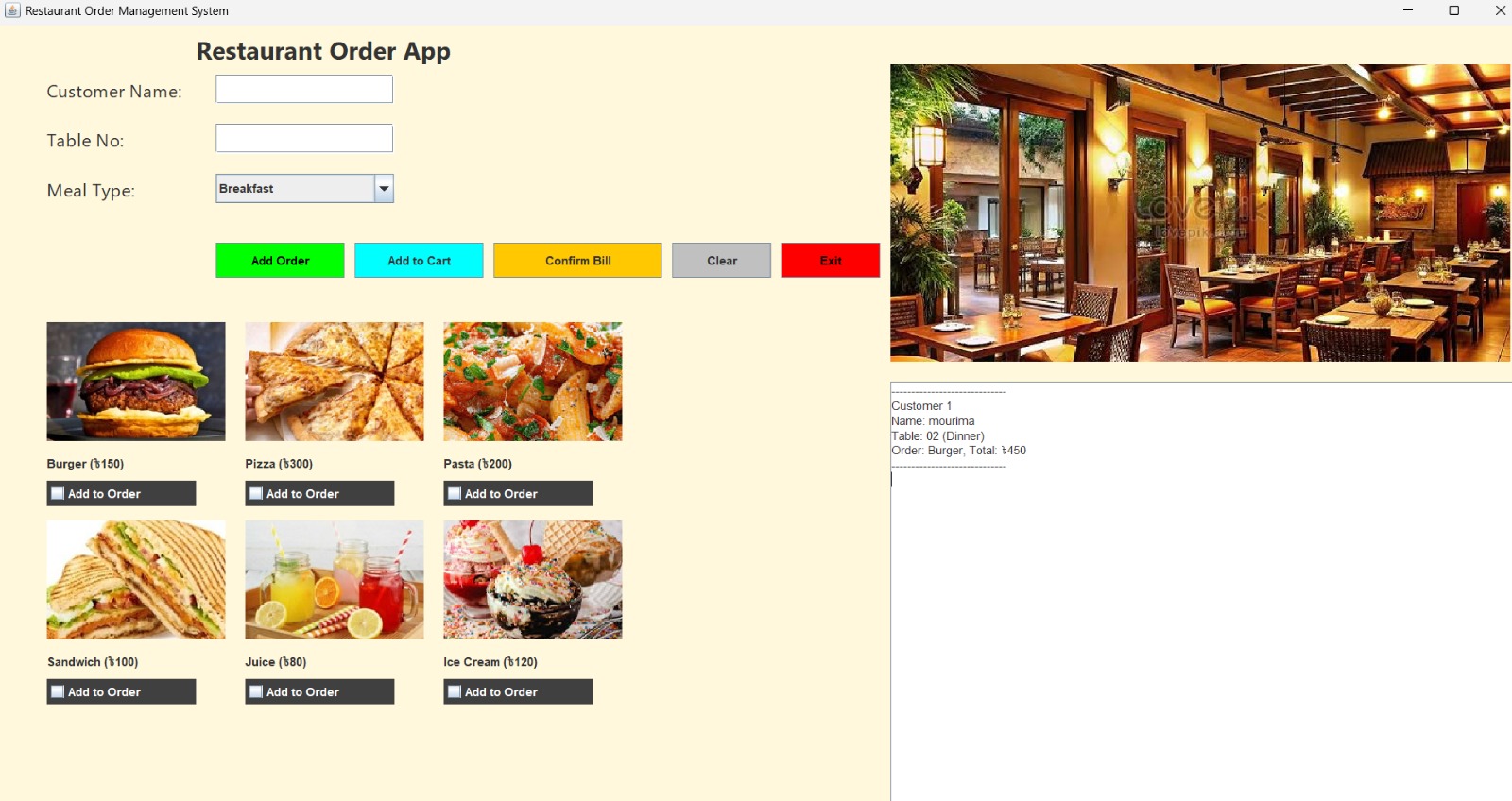 Restaurant Order Management System